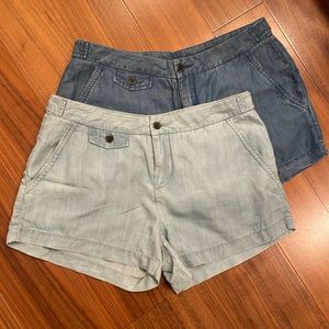 Bundle of two super soft denim chambray shorts